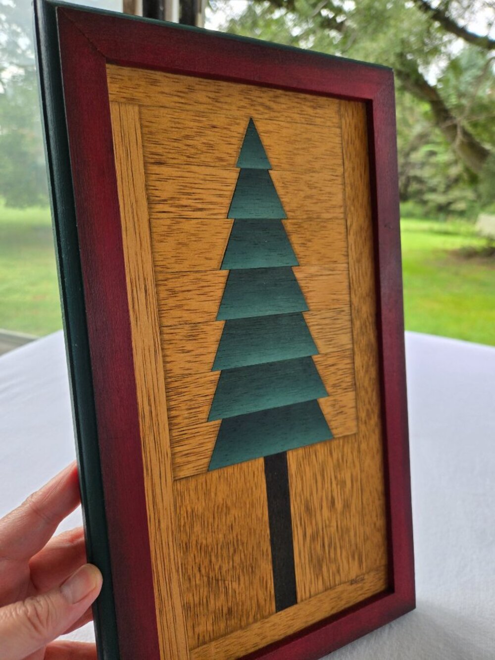 Wooden Pine Tree Quilt By Uniquely Jewell Wood Quilt Wall Art Signed